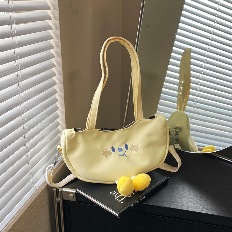 Cute Pea Pod Style Crossbody Bag 2025 Fashionable Soft Canvas Shoulder Bag with Playful Design for Daily Wear