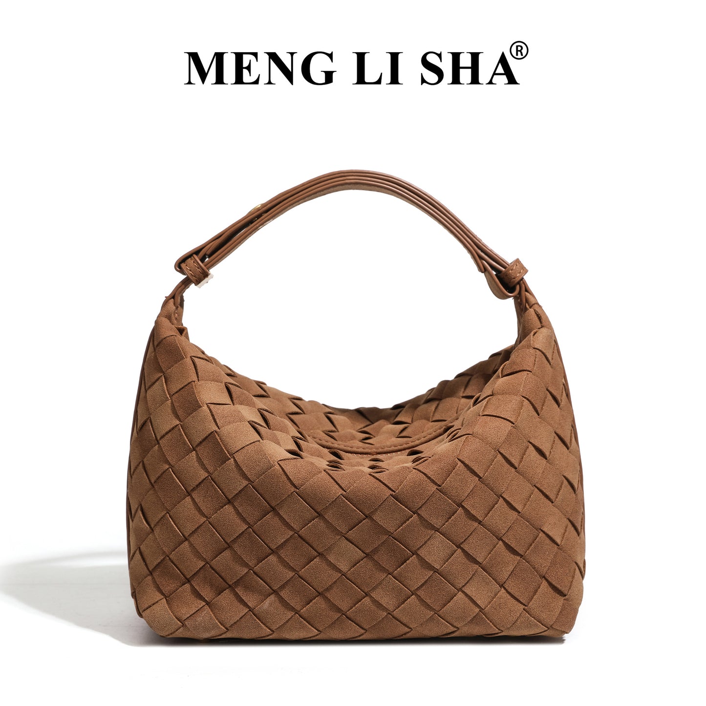 European and American New Suede Advanced Texture Woven Portable Lunch Bag Women's Fashion Simple Shoulder Crossbody Lunch Box Bag