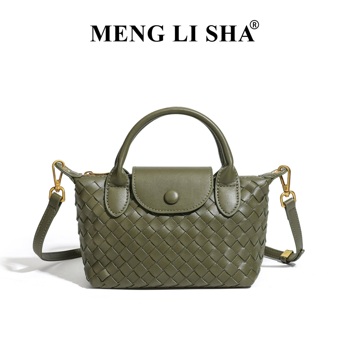 Woven Bag Women's Fashion Longchamps Bag Trendy One-Shoulder Crossbody Dumpling Bag Commuter's All-Matching Portable Small Square Bag