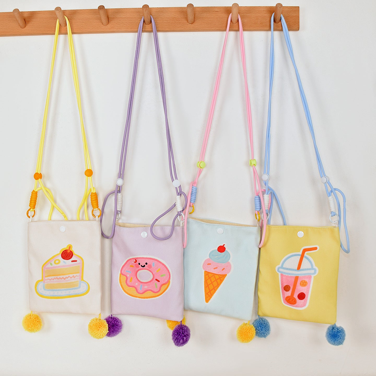 Cute Cartoon Printed Children's Students' Crossbody Bag Dessert Pattern Venonat Decoration Small Square Bag