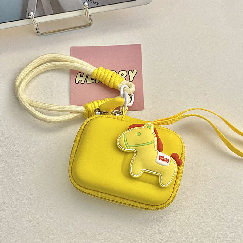 Cute Horse Design Portable Camera Case with Shockproof Protection and Adjustable Strap for Action Cameras