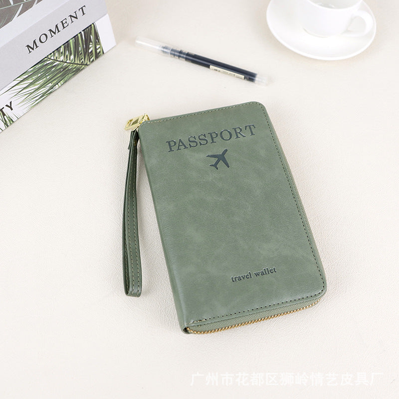 Elegant RFID Travel Wallet with Zipper Design for Passport and Ticket Storage, Anti-Theft & Expandable Organizer