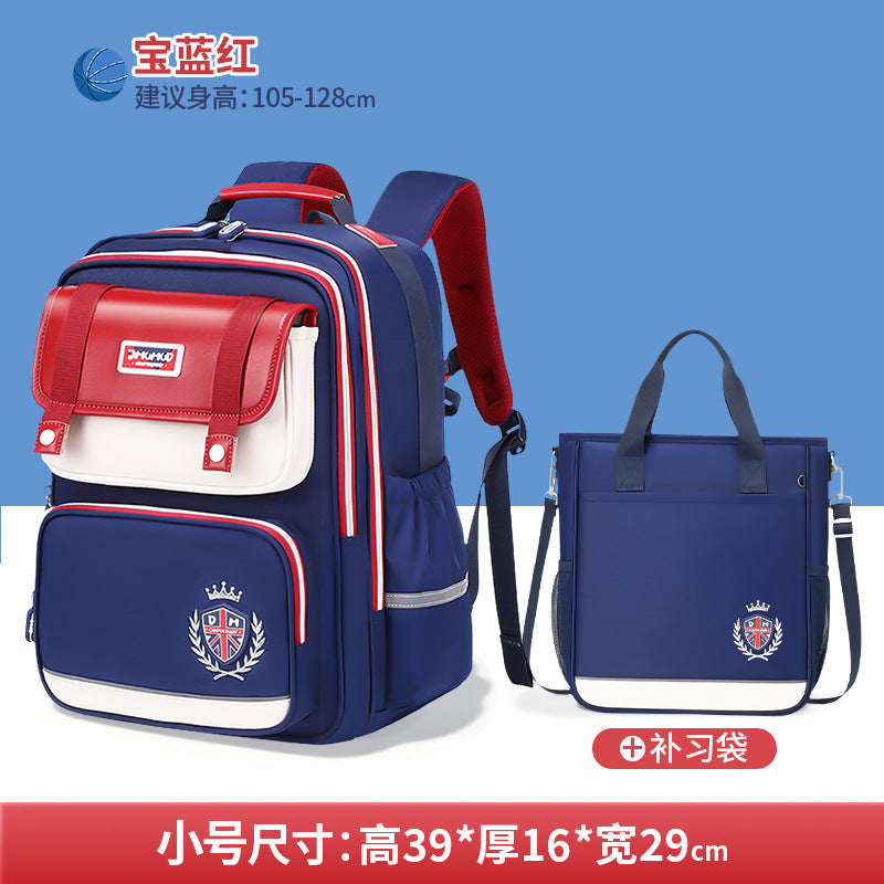 2026 New Kids Backpack for Grades 1-6, Lightweight & Ergonomic Design with Large Capacity, Breathable and Waterproof Oxford Fabric, British Style School Bag with Pencil Case and Study Bag Set