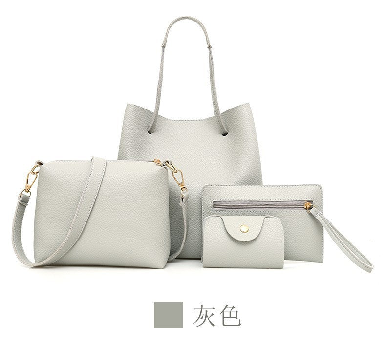Stylish Four-Piece Bag Set for Women, Minimalist Design with Magnetic Closure, Perfect for Daily Use