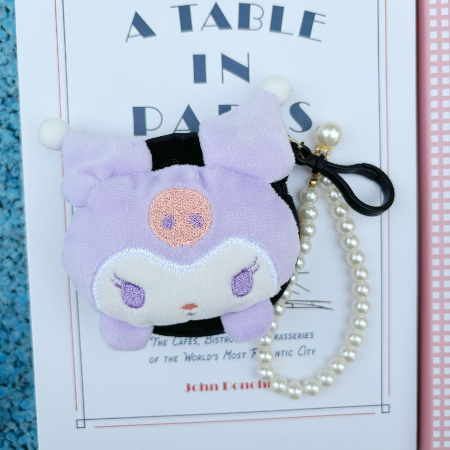 Cute Creative Coin Purse Cartoon Doll Ornaments Bead Necklace Lanyard Small Wallet Coin Bag Storage