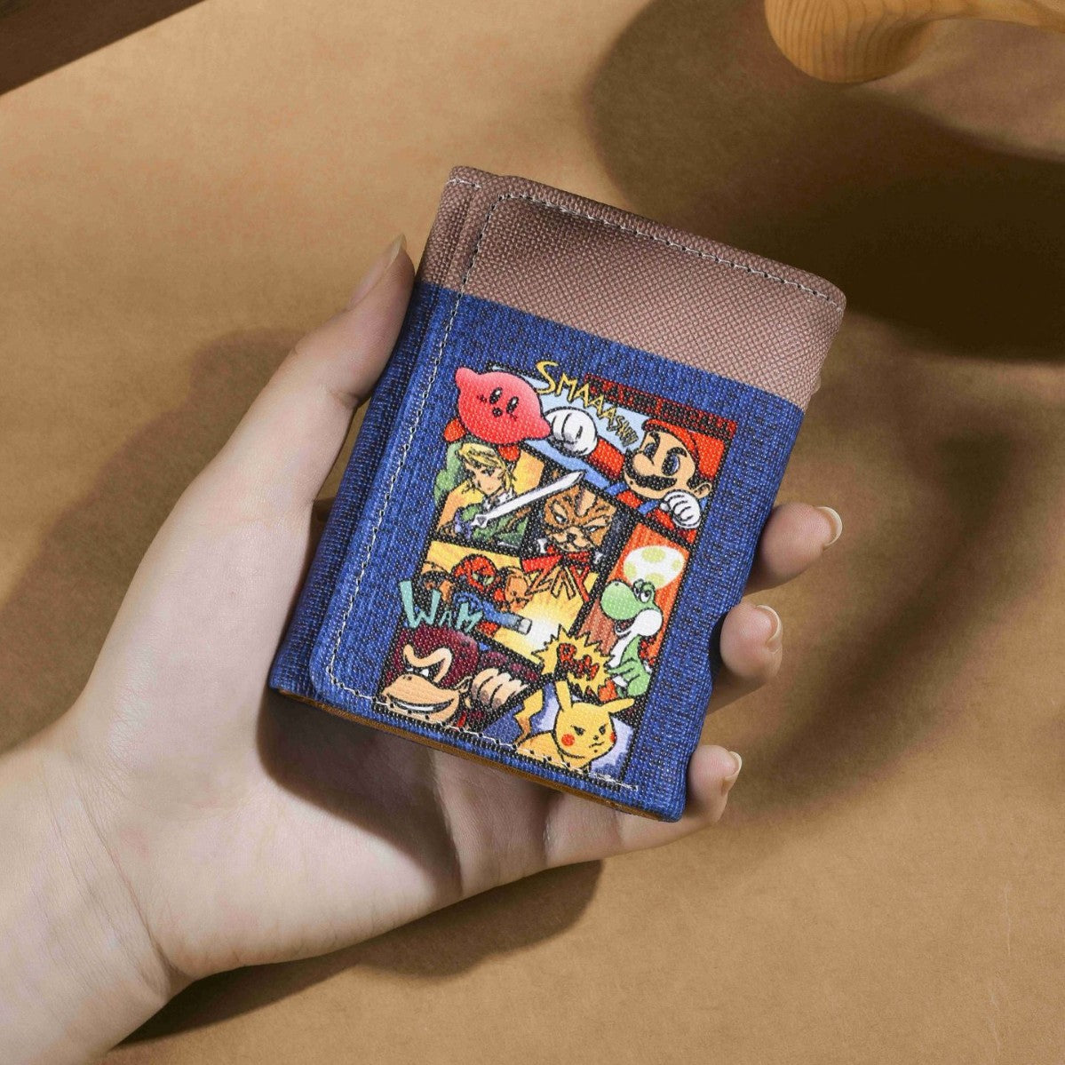 Women's Mario Wallet Cartoon Game Character Tri Fold Card Holder Lightweight Breathable Waterproof Fashion Design