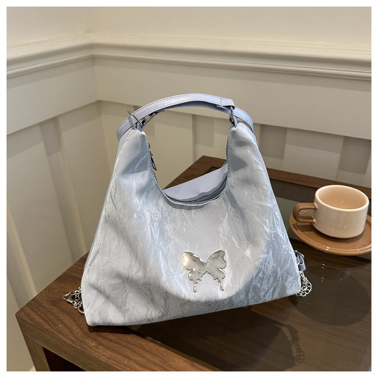 Butterfly Decorative Tote Bag Fashion Leisure Commute Chain Design Everyday Joker Crossbody Shoulder Bag