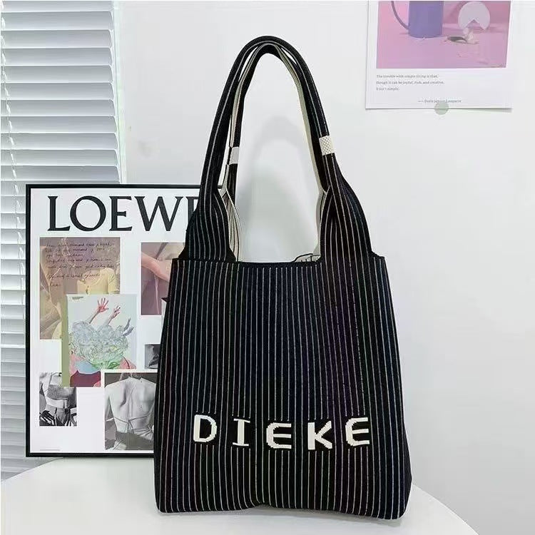 Cute Cloud Knitted Shoulder Bag Women's Large Capacity Woven Tote Bag