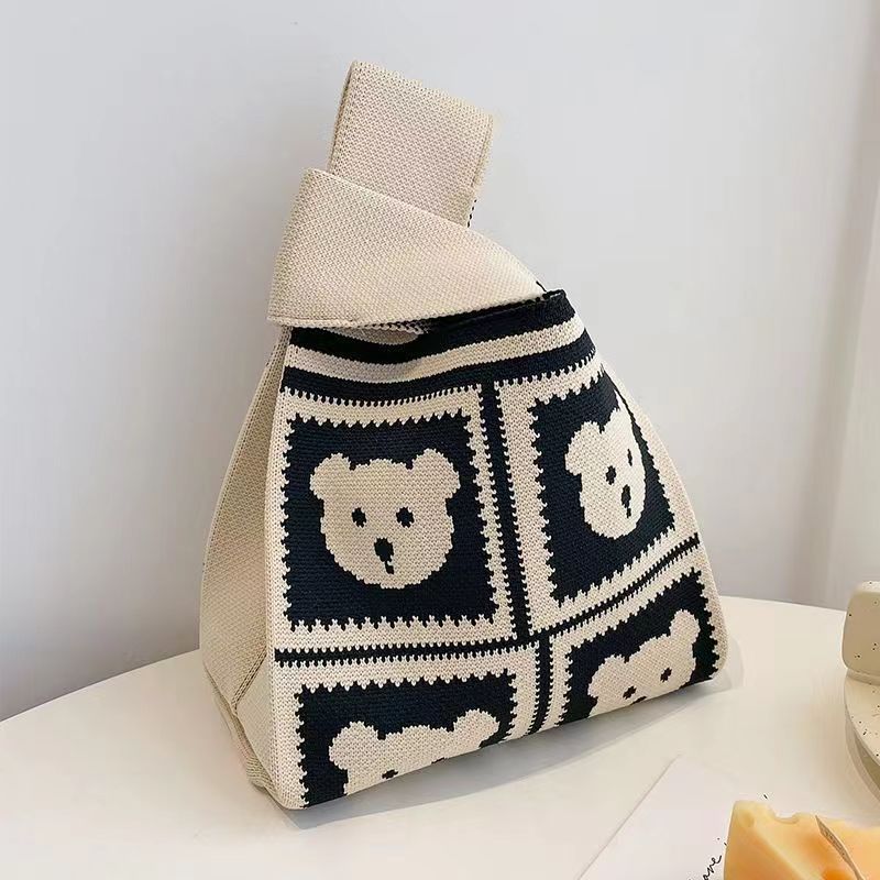 Vest Bag Women's Korean Knitted New Year Knitted Bag Hand Bag Knitted Oblique Bag