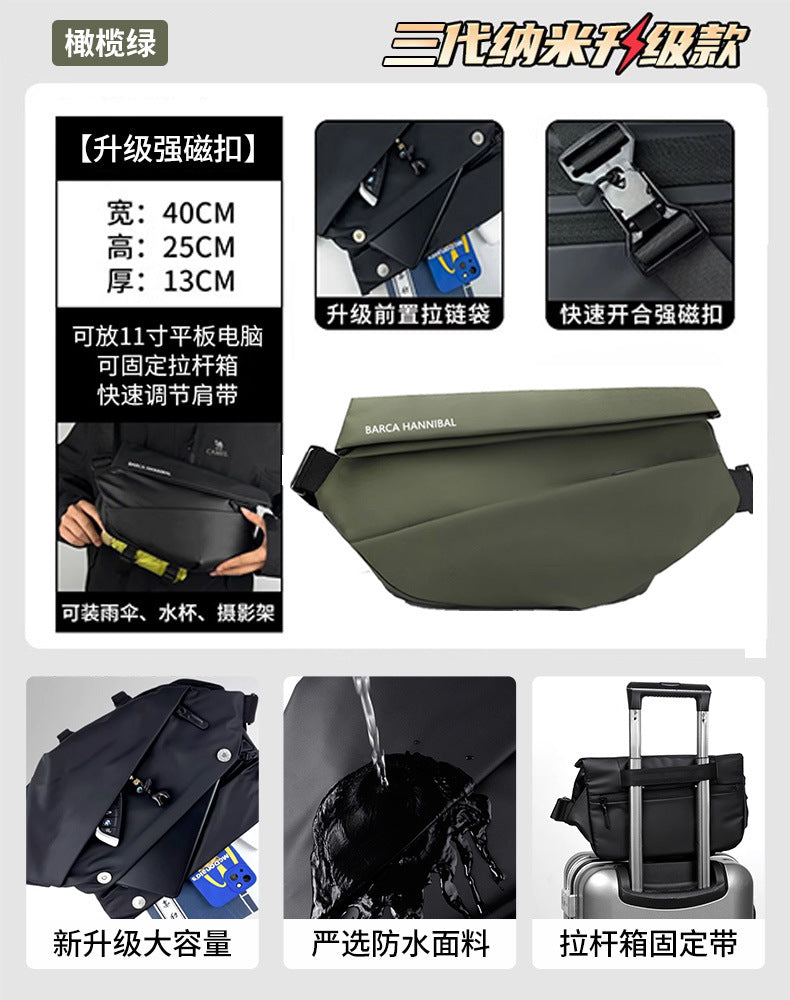 Men's Messenger Bag Commuter Bag Chest Bag Men's Messenger Bag Cycling Bag Motorcycle Backpack Sports Boys Shoulder Bag Fashion