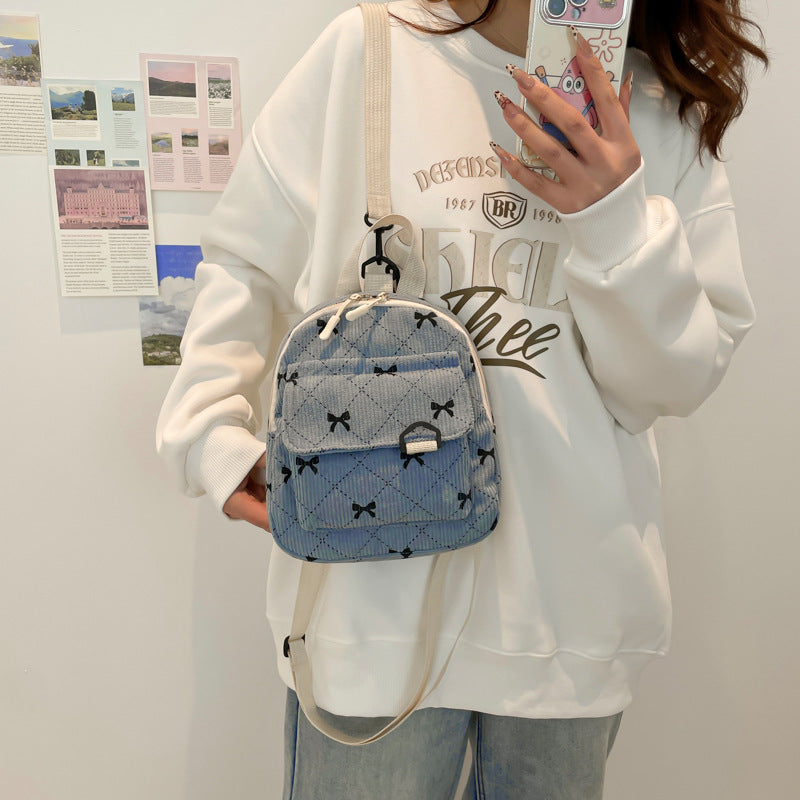 Backpack Sweet Bow New Korean Style Girl Large Capacity Leisure Mini Backpack