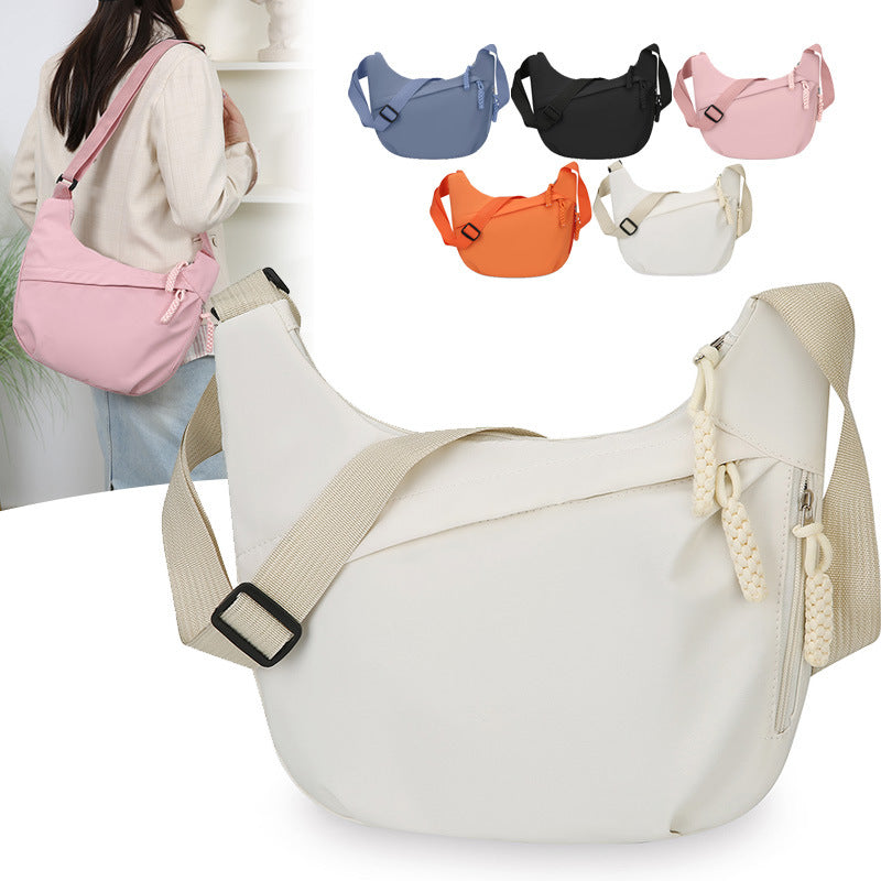 New Nylon Casual Crossbody Bag Unisex Waterproof Shoulder Bag Zipper Design Adjustable Shoulder Strap