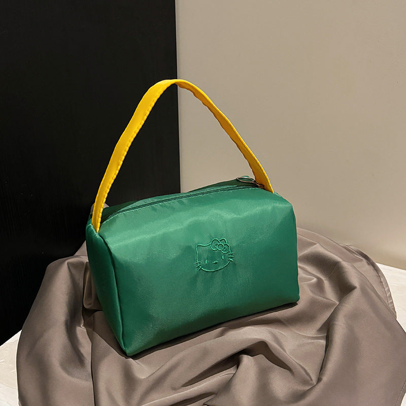 Cosmetic Bag Portable New Candy Color Dopamine Women's Large Capacity Storage Bag Square Organizing Bag Cosmetic Wash Bag