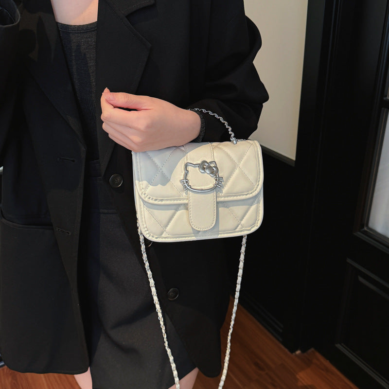 Fashion Mini Chain Messenger Bag Female Cute Cat Casual All-Match Daily Shoulder Bag