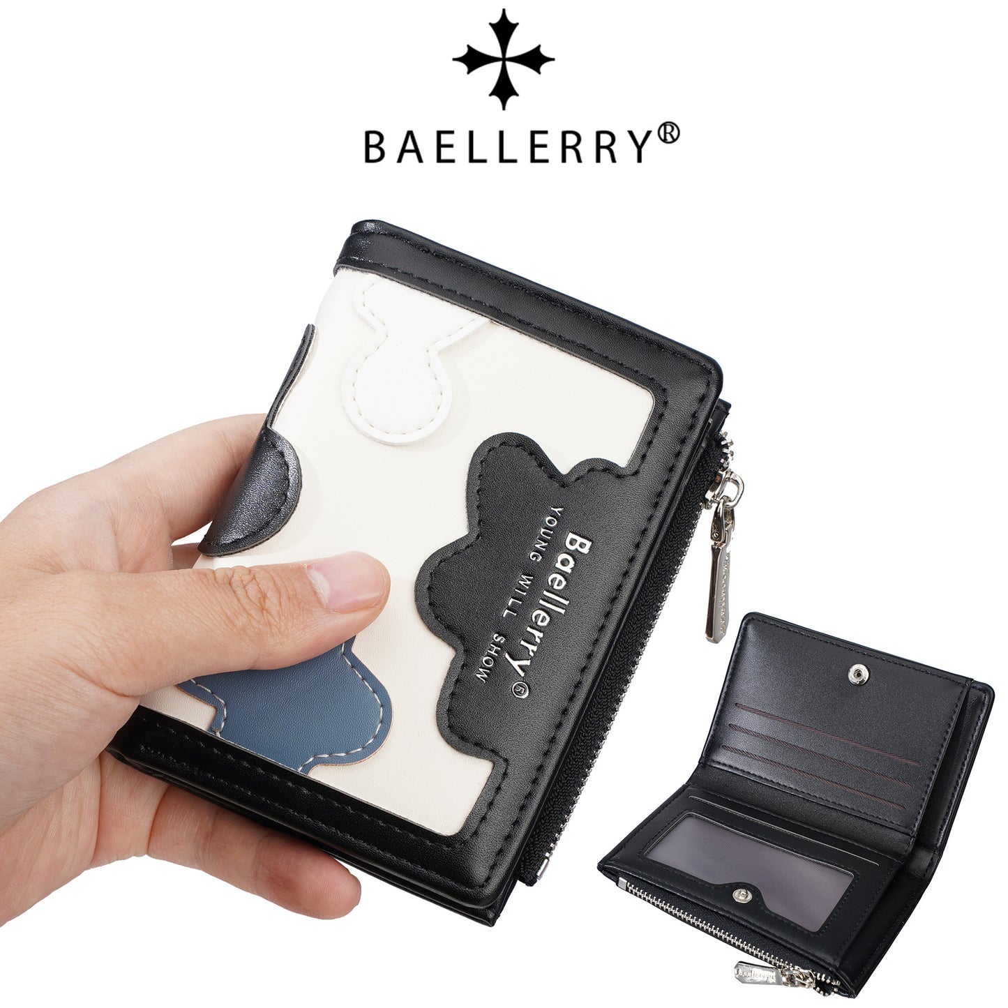 Cute Floral Design Women's Wallet with Zipper and Multiple Card Slots, Lightweight and Fashionable Everyday Purse