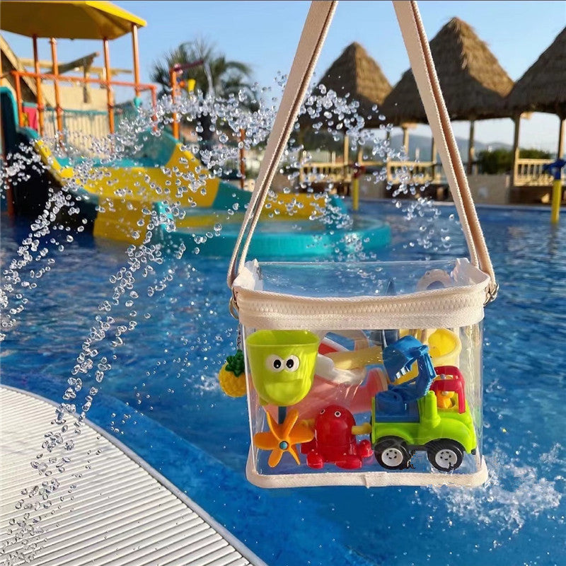 Cute Transparent Kids Shoulder Bag for Swimming, Snacks, Toys & Daily Use - Waterproof PVC Design