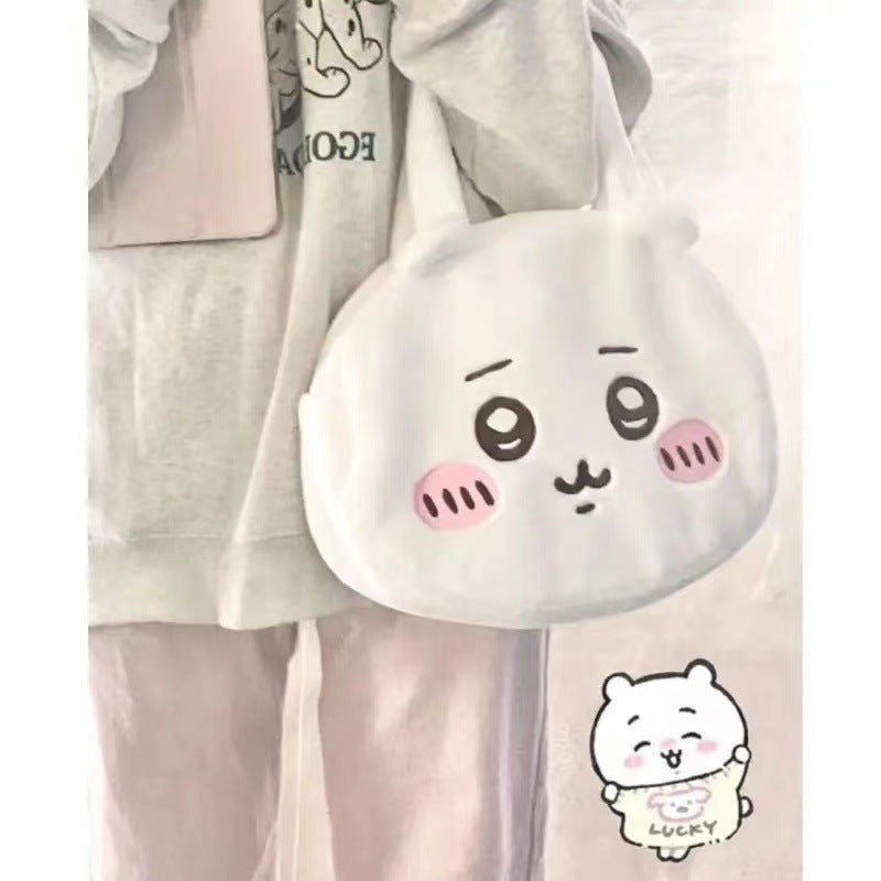 Cute Kawaii Plush Rabbit Tote Bag with Sweet Face Design for Women and Students, Perfect for Daily Use and School