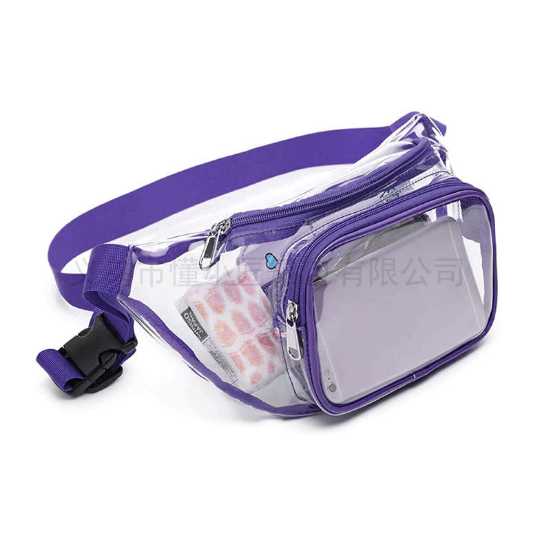 Transparent PVC Waist Bag Workout Waterproof Storage Bag Crossbody Sports Outdoor Running Pouch Travel