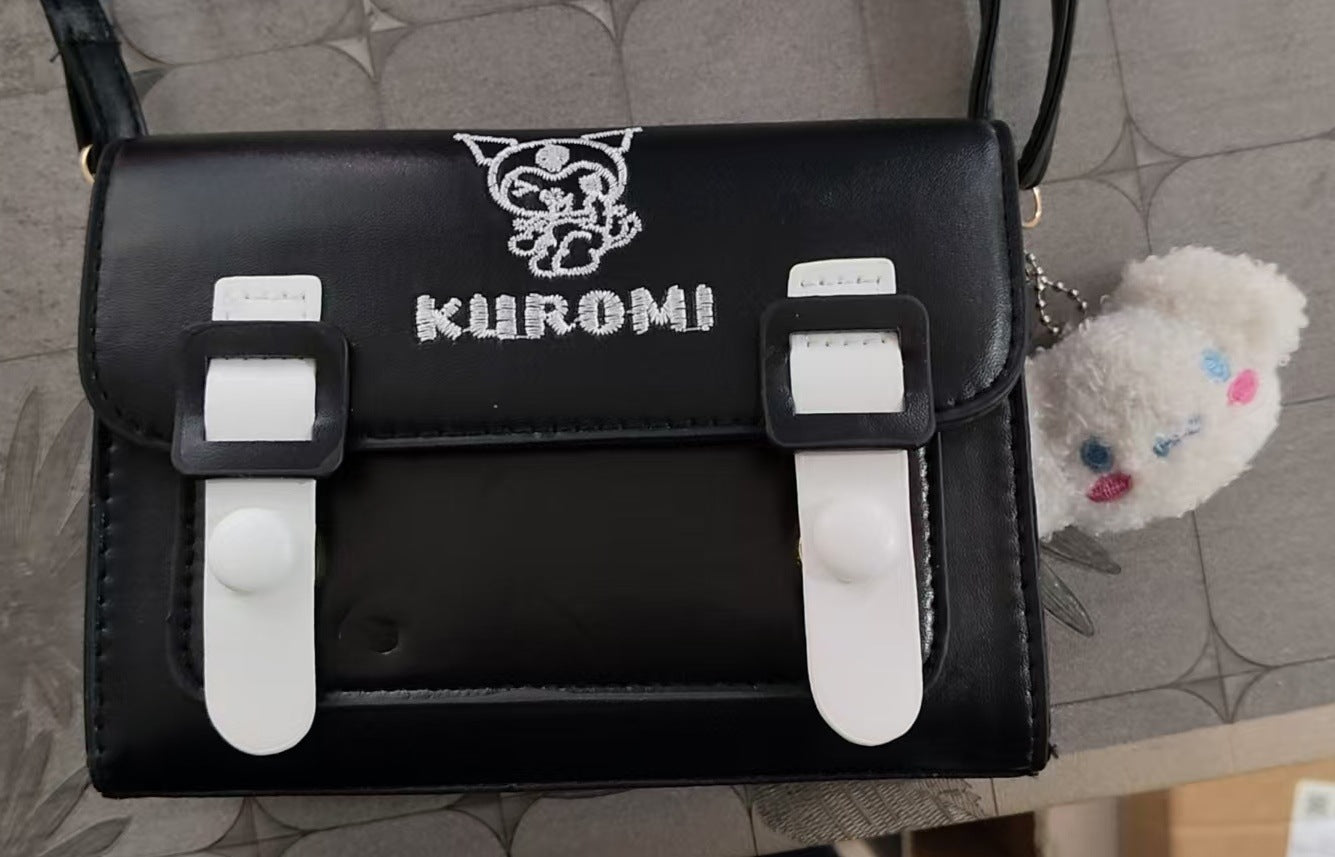 Cute Hellokitty Embroidered Shoulder Messenger Bag Contrast Color Everyday Joker Fashion Small Square Bag