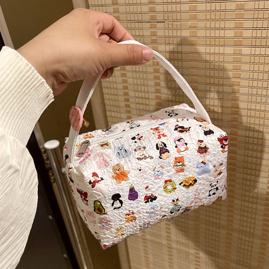 New Cartoon Printing Women's Cosmetic Bag Large Capacity Portable Travel Buggy Bag Multifunctional Toiletries Organizing Bag