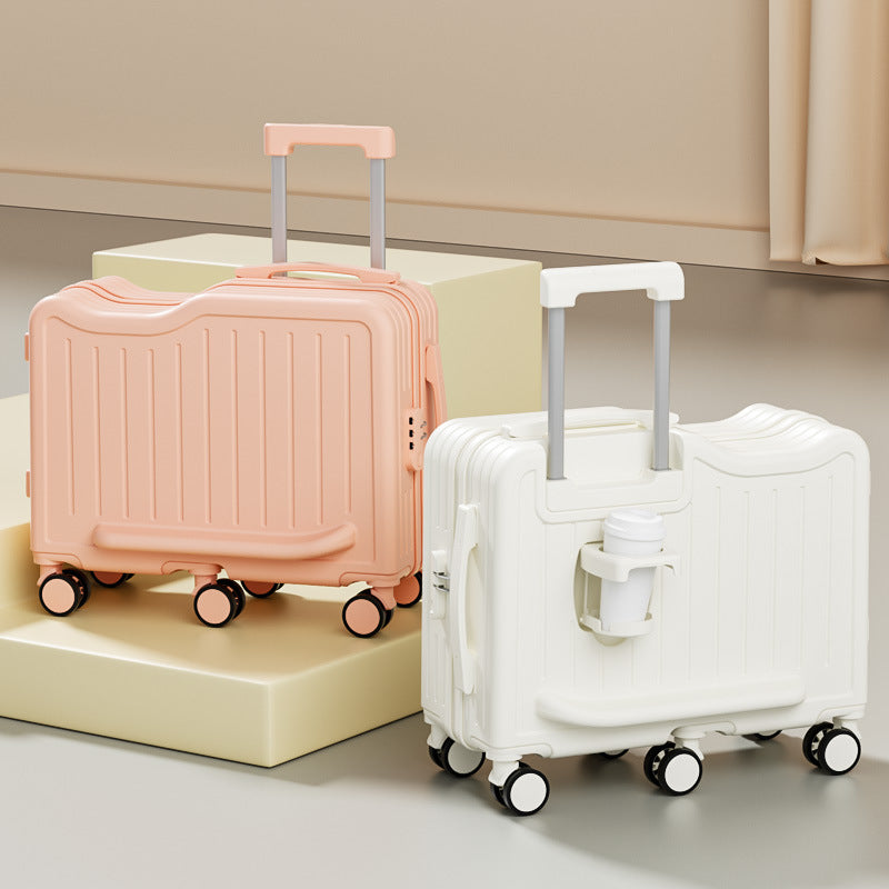 Kids Ride-On Luggage with 6 Wheels, Cup Holder, and Hanging Hook - Lightweight Travel Suitcase for Children
