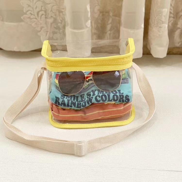 Cute Transparent Kids Shoulder Bag for Swimming, Snacks, Toys & Daily Use - Waterproof PVC Design
