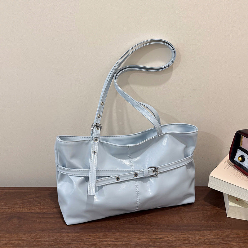 Simple PU tote large capacity shoulder bag everyday joker fashionable underarm bag