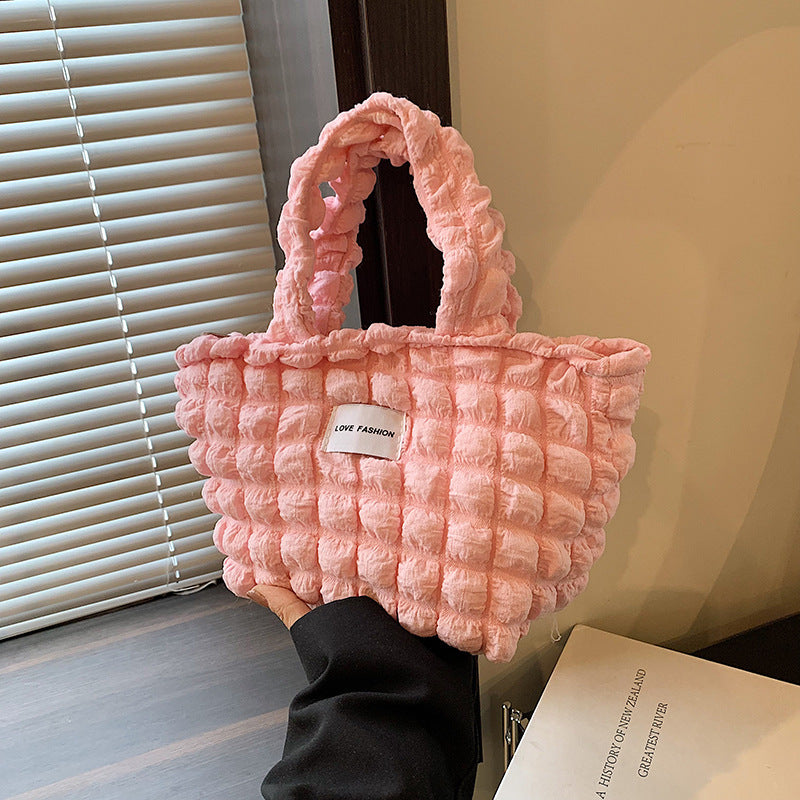 New Bubble Cloud Bag Commuter Shoulder Handbag Office Worker Large Capacity Summer Simple Korean Style Ins Women's Bag
