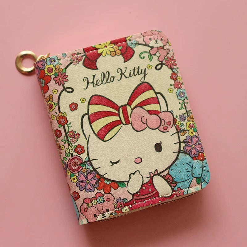 Hello Kitty Wallet Zipper Coin Small Wallet for Middle School Students Hello Kitty Card Holder