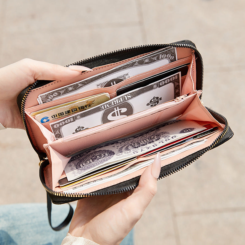 2023 Fashionable Quilted Wallet with Butterfly Charm and Pom-Pom, Multi-Card Slots for Everyday Use