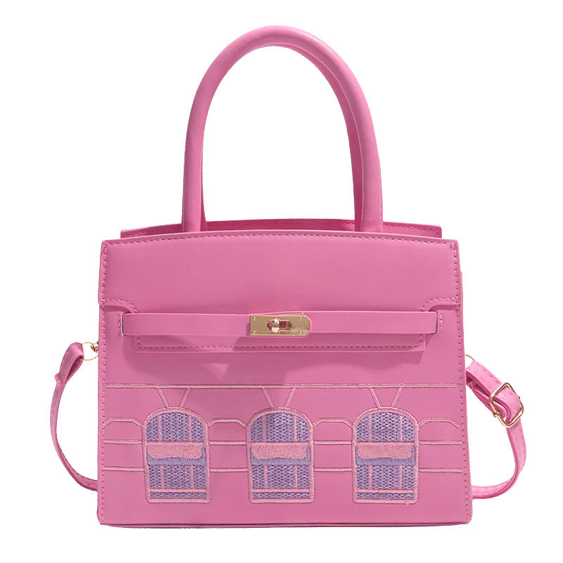 Spring New Small House Bag Women's High-Grade One-Shoulder Crossbody Portable Commuter Contrast Color Bag