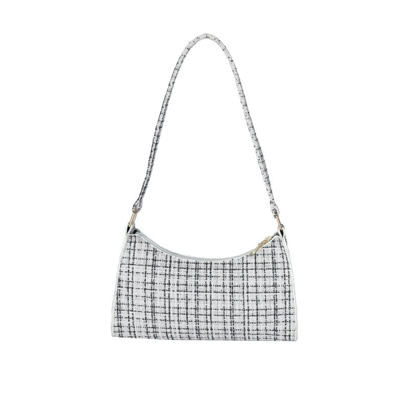 Simple Plaid Design Underarm Bag Women's Cross-Border Trendy One-Shoulder Bag Fashion Good-looking Commuter's All-Matching Women's Bag