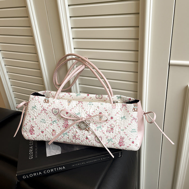 Korean Style Sweet Bow Bag Women's New Fashion Trendy All-Match Commute Shoulder Bag