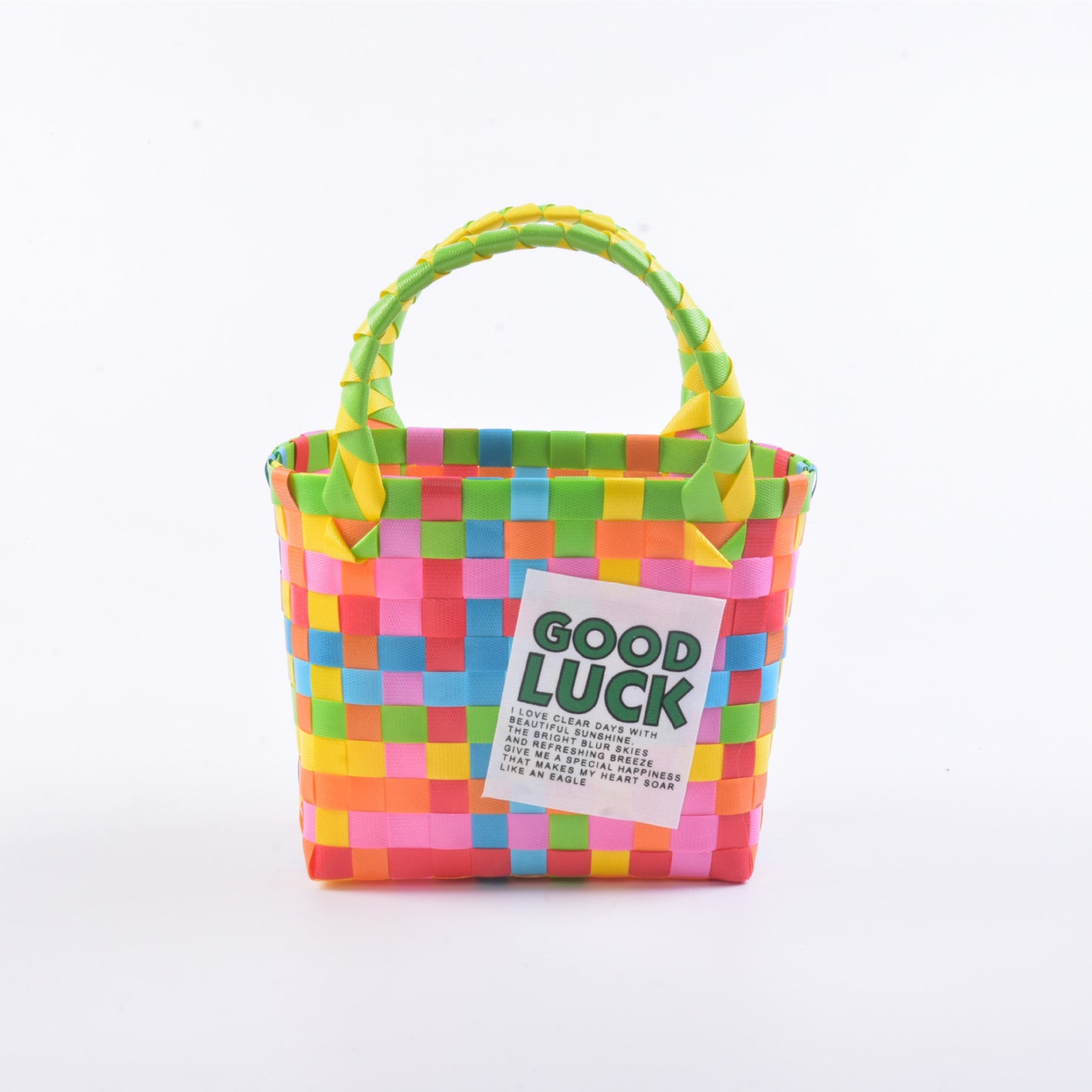 Handwoven Checkerboard Tote Bag for Women, Fashionable Beach & Daily Use, Soft PVC Material with Open Top and Inner Pockets