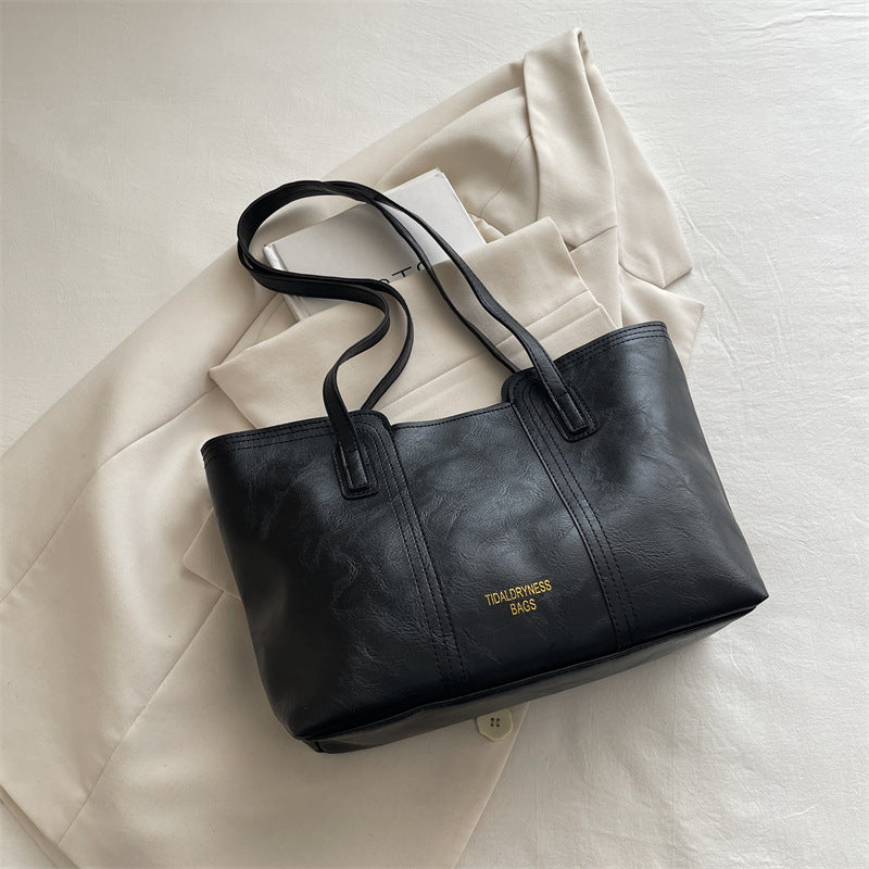 New Women's Large Capacity Casual Tote Bag Advanced Texture Shoulder Bag Commuter's All-Matching Fashion Item
