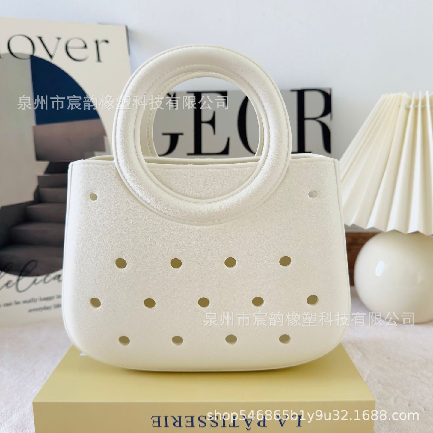 Eva Beach Bag Outdoor Seaside Vacation Ring Handbag Large Capacity Breathable Women's Shoulder Hole Bag