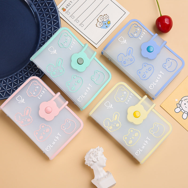 Women's Wallet Transparent Cute Cartoon Animal Card Holder Ultra-Thin Multi-Card-Slot Student Daily Anti-Degaussing Storage Card Holder