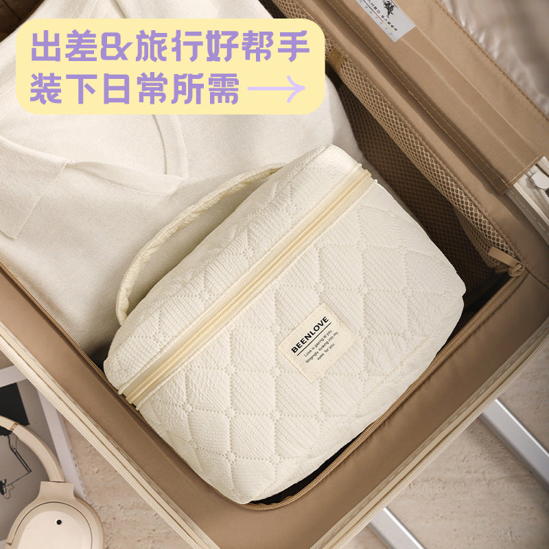 Women's Cosmetic Bag Travel Carrying Case Fashion Simple Design with Handle Convenient and Practical