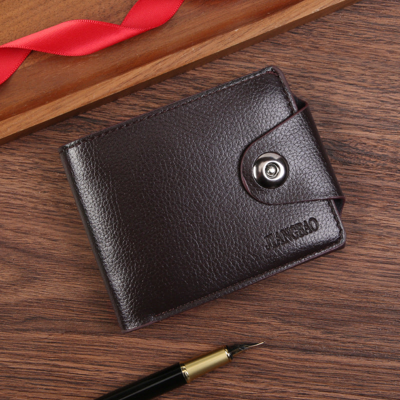 Stylish Men's Business Wallet with Magnetic Clasp and Multiple Card Slots for Everyday Use