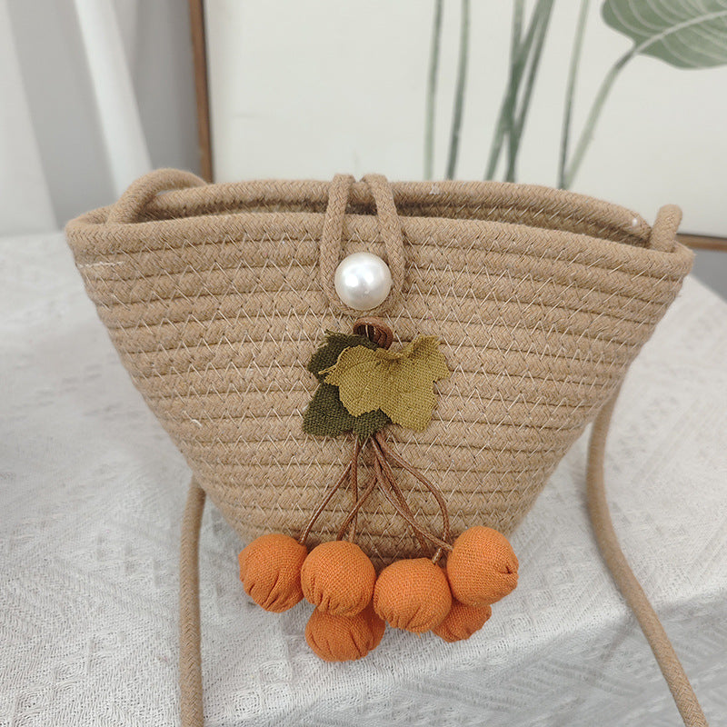 Summer New Woven Bag Women's Fashion All-Match Portable Crossbody Shoulder Bag