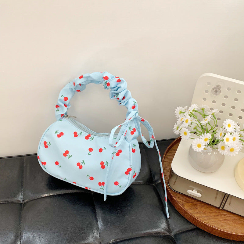 Fresh Sweet Handbags Women 2025 New Fashion Flower Nylon Shoulder Bag Fashion Underarm Bag