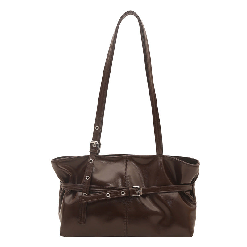 Retro Exquisite Tote Bag Large Capacity Commuter Shoulder Bag Everyday Joker Street Fashion