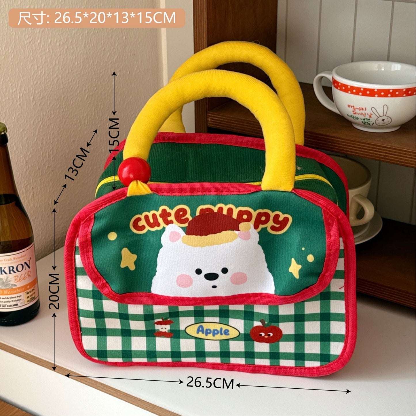 Cartoon Funny Thermal Lunch Bag Women's Large Capacity Aluminum Film Lunch Box Bag