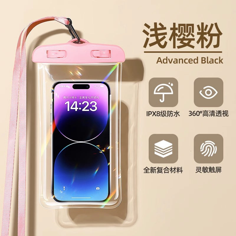 High-Transparency Waterproof Phone Case with Touch Screen Function for Swimming, Diving, and Outdoor Activities
