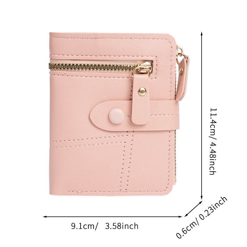 Chic Mini Wallet for Women with Zipper and Card Slots, Lightweight and Compact Design for Everyday Use