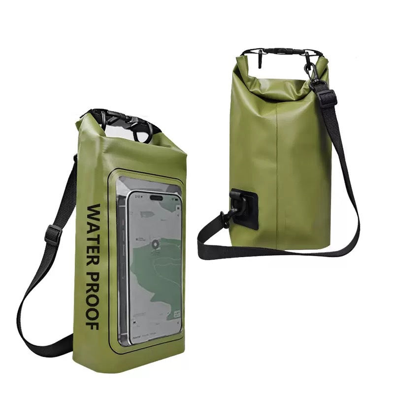 2L Waterproof PVC Bag with Phone Pocket for Outdoor Activities and Swimming - IPX6 Rated
