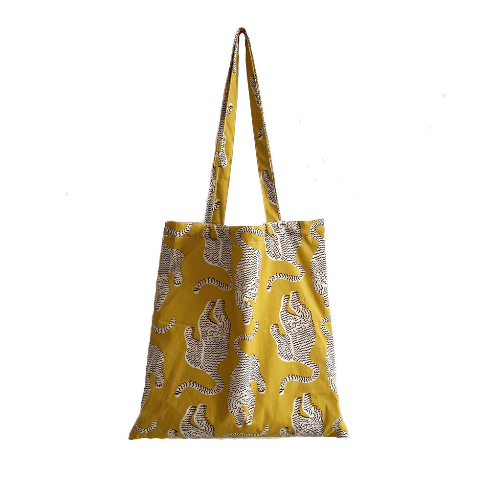 Women's Shoulder Bag New Indian Traditional Rubbing Cotton Reusable Bag Korean Style Simple Cloth Bag Thin