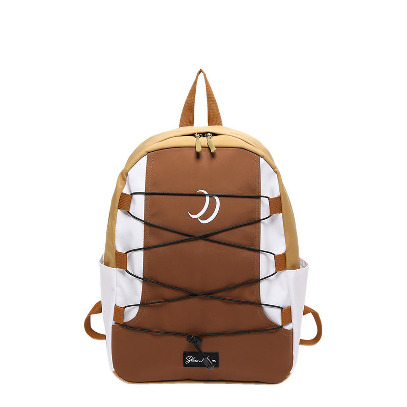 Schoolbag Female Japanese Contrast Color and Versatile Sports Outdoor Travel Backpack College Students' Backpack Men