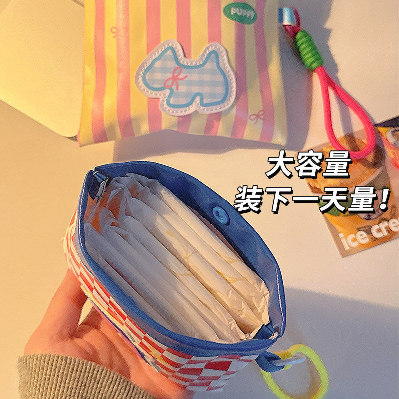 Cute Sanitary Napkin Bag Students Go out Portable Sanitary Napkin Small Bag Large Capacity Buggy Bag Aunt Towel Storage Bag