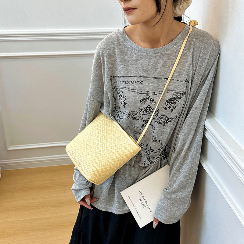 Bucket Bags Women's High-Grade Korean-Style Fashion All-Match Trendy One-Shoulder Bag Handbag Early Spring Messenger Bag